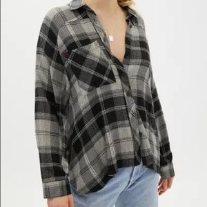 BDG Lachlan Flannel Button-Down Shirt Black
